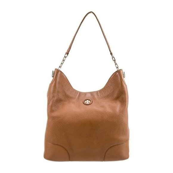 Tory Burch Brown Leather Shoulder Bag – Gold-Tone Hardware - Picture 1 of 5